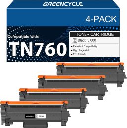 greencycle TN760/TN730 Compatible Toner Cartridges for Brother TN760 TN730, Bundle of 2