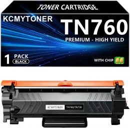 KCMYTONER Compatible Toner Cartridge Replacement for Brother TN760 TN730 TN-760 to use with MFC-L2710DW, Bundle of 2