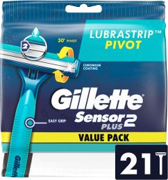 Gillette Sensor2 Plus Pivot Men's Disposable Razor, Bundle of 2