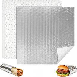 EcoDispose 100 Pcs Insulated Sandwich Wrappers Aluminum 12x12, Bundle of 2