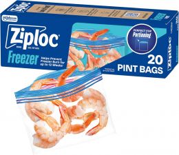 Ziploc Pint Freezer Bags 20 Count, Bundle of 5