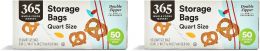 365 by Whole Foods Market Quart Size Storage Bags 50 Count, Bundle of 7