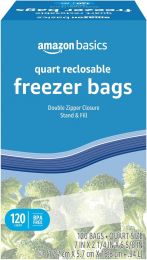 Visit the Store Reclosable Freezer Quart Food Storage Bags with BPA Free 120 Count, Bundle of 2