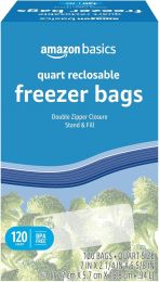 Visit the Store Reclosable Freezer Quart Food Storage Bags with BPA Free 120 Count, Bundle of 3