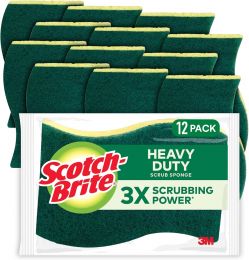 Scotch-Brite Heavy Duty Scrub Sponges Heavy Duty 12 Pack, Bundle of 2