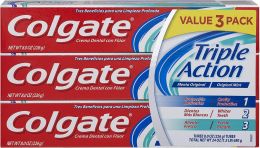 Colgate Triple Action Toothpaste 3 Pack, 8.0 Ounce, Bundle of 2