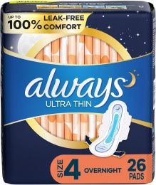 Always Ultra Thin Pads for Women 26 Count, Bundle of 3