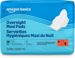 Visit the Store Thick Maxi Pads with Wings for Periods 28 Count, Bundle of 4
