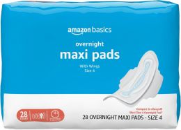 Visit the Store Thick Maxi Pads with Wings for Periods 28 Count, Bundle of 5