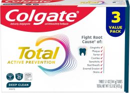 Colgate Total Deep Clean Toothpaste 3 Pack, 5.1 oz, Bundle of 3