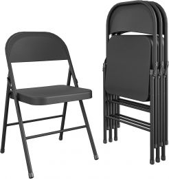 Cosco All-Steel Metal Folding Chair Metal 4-Pack
