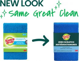Scotch-Brite Zero Scratch Scouring Pad Nonstick Glass, Bundle of 9