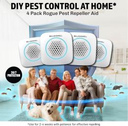 Bell+Howell 4 Pk Ultrasonic Pest Repeller Indoor Home Kit