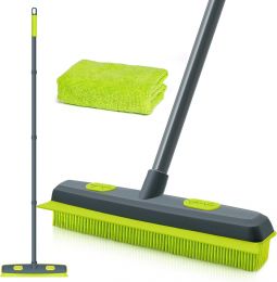 TidyBliss Pet Hair Removal Rubber Broom with Silicone, Bundle of 2