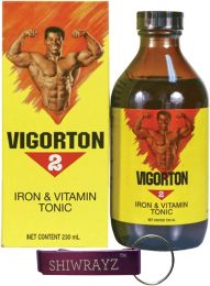 SHIWRAYZ Vigorton 2 Iron & Vitamin Tonic Liquid Supplement 230ml (1 Pack) 1 Pack, 230ml