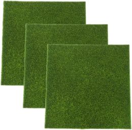 GUQIANLU 3Pcs Fake Grass Mat 6x6 Inches, Bundle of 5