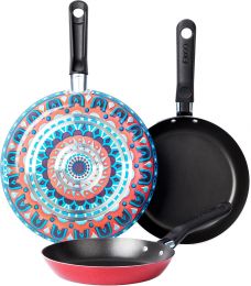 Ekco 3-Piece Frying Pan Set Aluminum Dishwasher Safe 3-Piece, 9.4 IN, Bundle of 2