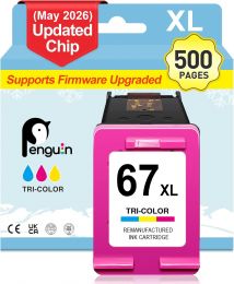 Penguin 67XL Color Ink Cartridge for Deskjet 4200e 2855e, Bundle of 2