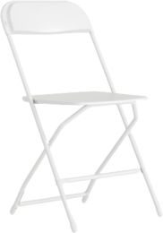Flash Furniture Hercules Series Plastic Folding Chair - White Plastic 650LB