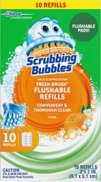 Scrubbing Bubbles Fresh Brush Flushable Refill Pads for Toilet Pack of 1, 10 CT, Bundle of 3