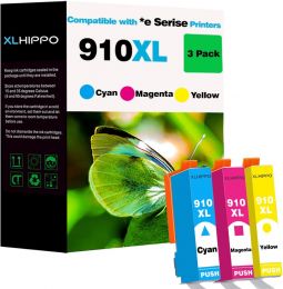 XLhippo 910XL Color Ink Cartridges Combo Pack Replacement 3-Pack