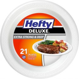 Hefty Deluxe Extra Strong and Deep Foam Plates 21ct, 10.25 inches, Bundle of 5