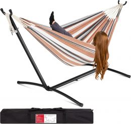 Best Choice Products Double Hammock with Steel Stand Cotton