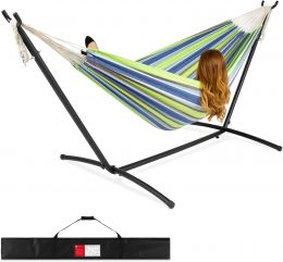 Best Choice Products Double Hammock with Steel Stand Cotton