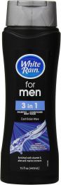 White Rain Mens 3-in-1 Shampoo + 15 oz, Bundle of 3
