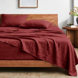 Bare Home Washed Sheet Set Wood, Bundle of 2