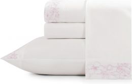 Elle Decor Embroidered 4-Piece Microfiber Bed Sheet Set Microfiber 4-Piece, Bundle of 2