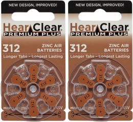 Hear Clear HearClear Size 312 PR41 Hearing Aid Batteries Brown, Bundle of 4