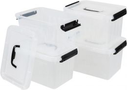 Melontray 4-Pack 5L Plastic Storage Bins With Lids Plastic 4-Pack, 5L, Bundle of 2