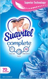 Suavitel Complete Fabric Softener Dryer Sheets 70 count, Bundle of 7