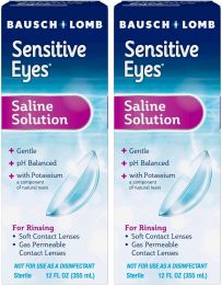 Bausch + Lomb Sensitive Eyes Saline Solution Pack of 2, Bundle of 2