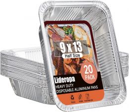 Lideropa 20 Pack 9x13 Aluminum 20 Pack, 9x13, Bundle of 2