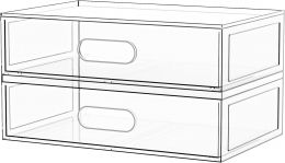 Aurblozen Clear Stackable Makeup Organizer with, Bundle of 2