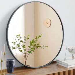 NEWBULIG Round Bathroom Mirror for Over Sink Metal 30 Inch