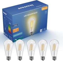 Jensense Edison Bulbs E26 24 Pack, Bundle of 2