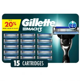 Gillette Mach3 Razor Blades for Men 15 Count