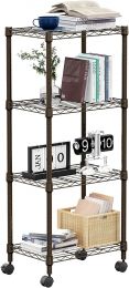 M MZG 1000 lbs 4-Shelf Adjustable Heavy Duty Steel Wire Rack Heavy Duty 1000 lbs, Bundle of 2