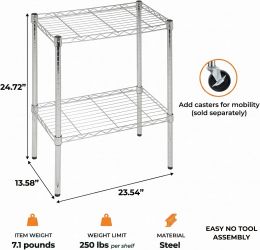 Brutis 4-Tier Wire Shelf 250 lb, 14x24 in