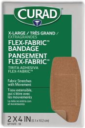 Curad Flex-Fabric Adhesive Bandages 50 Count, 4 Inch, 2 x 4 Inch, Bundle of 3