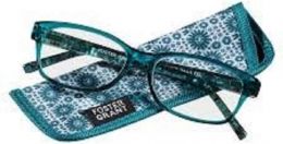 Foster Grant Pearla Reading Glasses Teal +2.00 Glass, Bundle of 2