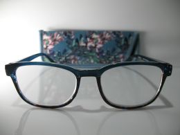 Foster Grant Misha Blue Multicolor Flower Reading Glasses w/Case +2.75 Glass, Bundle of 2