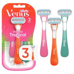 Gillette Venus Tropical Women's Disposable Razor 3 Count, Bundle of 4