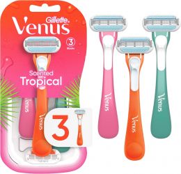 Gillette Venus Tropical Women's Disposable Razor 3 Count, Bundle of 6