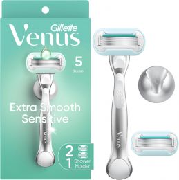 Gillette Venus Extra Smooth Sensitive Razor for Women Metal, Bundle of 2