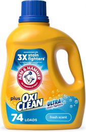 Arm & Hammer Plus OxiClean Ultra Stain Fighters Liquid Laundry Detergent, Bundle of 4