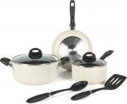 Oster Clairborne 7 Piece Aluminum Premium Nonstick Pots and Nonstick Aluminum Induction 7 Piece